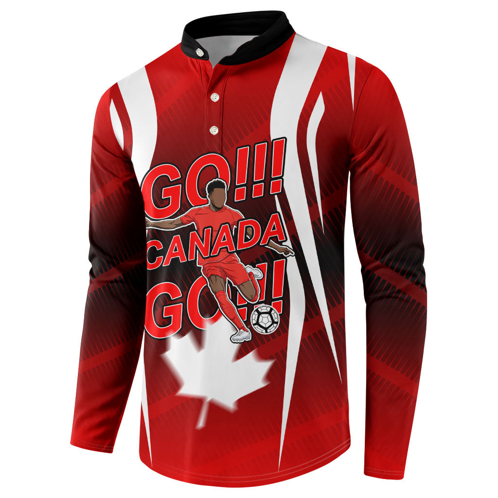 Custom Canada Soccer Player Button Sweatshirt Go Canada Maple Leaf