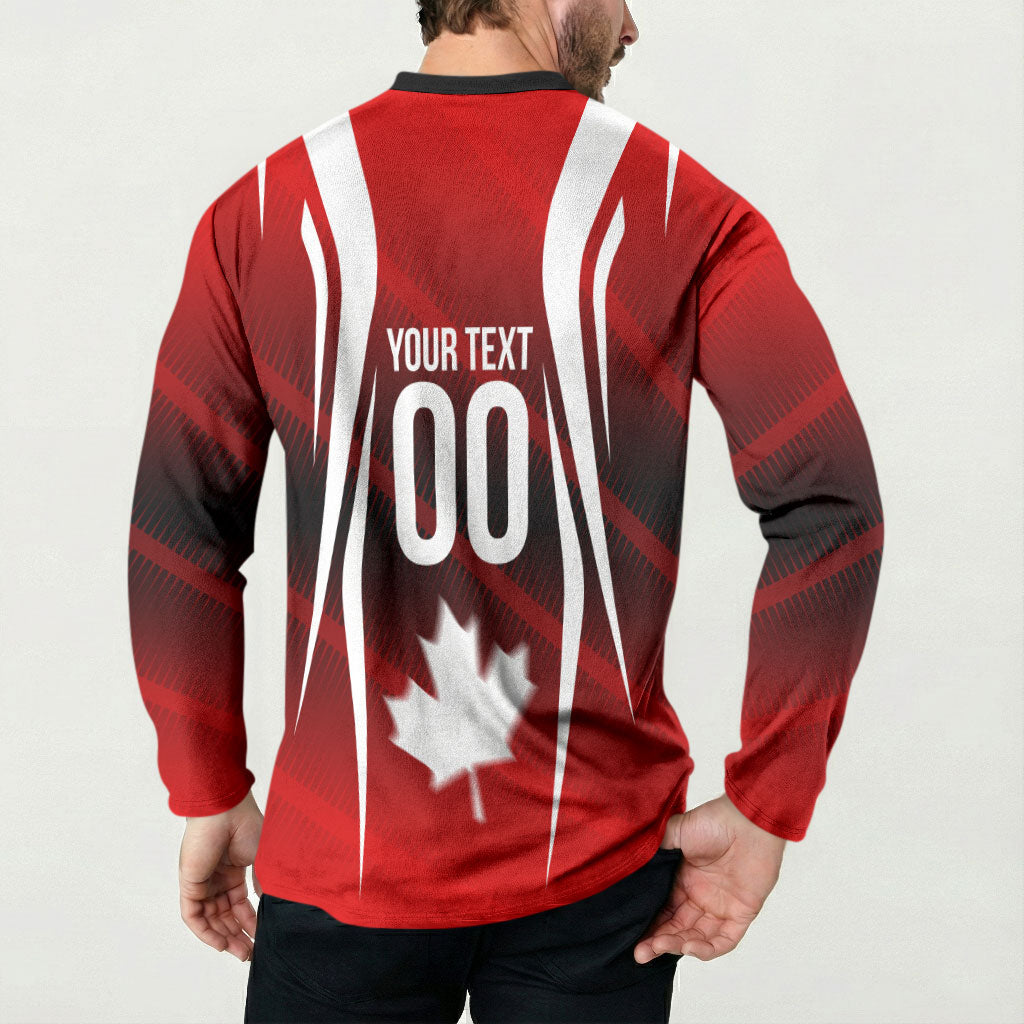Custom Canada Soccer Player Button Sweatshirt Go Canada Maple Leaf