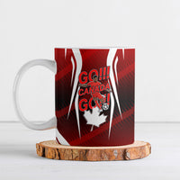 Custom Canada Soccer Player Ceramic Mug Go Canada Maple Leaf