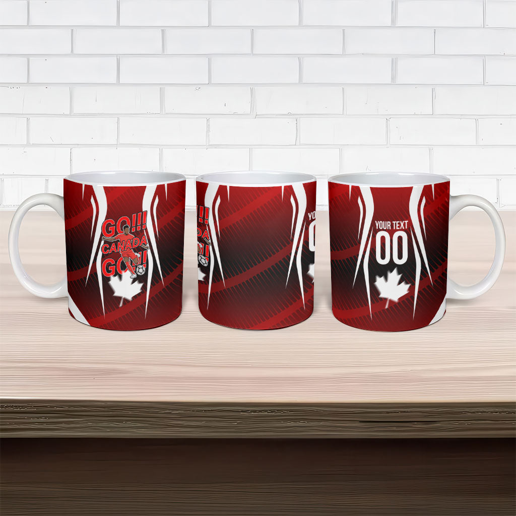 Custom Canada Soccer Player Ceramic Mug Go Canada Maple Leaf