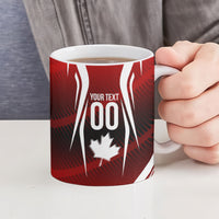 Custom Canada Soccer Player Ceramic Mug Go Canada Maple Leaf