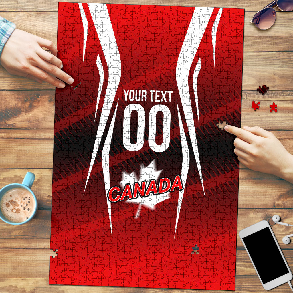 Custom Canada Soccer Player Puzzle Go Canada Maple Leaf