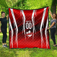 Custom Canada Soccer Player Quilt Go Canada Maple Leaf