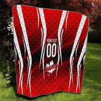 Custom Canada Soccer Player Quilt Go Canada Maple Leaf
