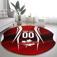 Custom Canada Soccer Player Round Carpet Go Canada Maple Leaf