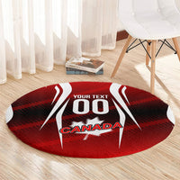 Custom Canada Soccer Player Round Carpet Go Canada Maple Leaf