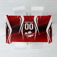 Custom Canada Soccer Player Tablecloth Go Canada Maple Leaf