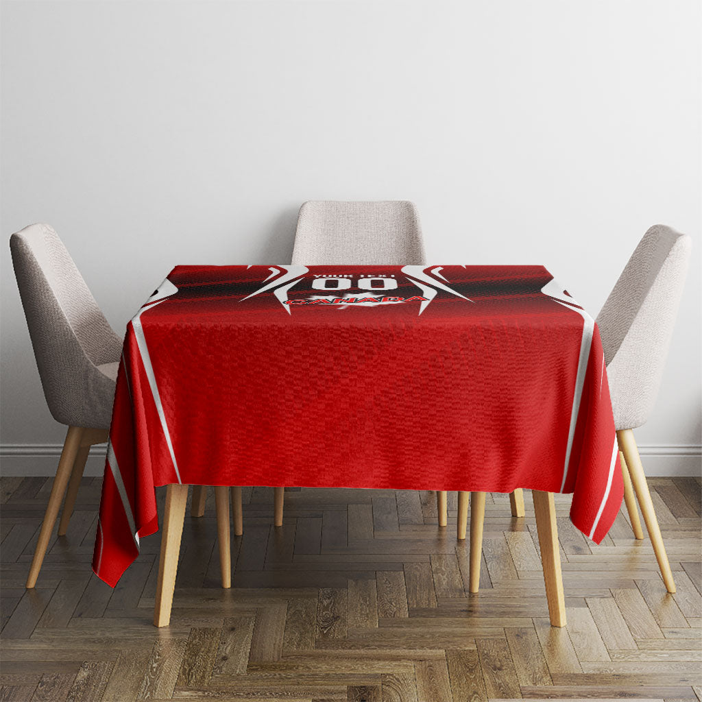 Custom Canada Soccer Player Tablecloth Go Canada Maple Leaf