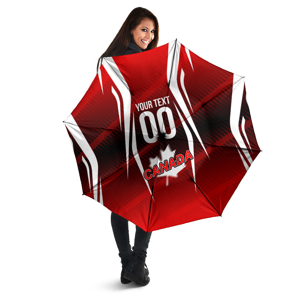Custom Canada Soccer Player Umbrella Go Canada Maple Leaf