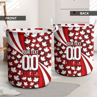 Personalized Canada Football Laundry Basket Maple Leaf Pattern - Moose Soccer Mascot