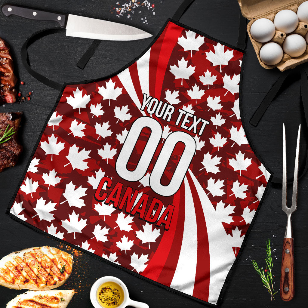Personalized Canada Football Apron Maple Leaf Pattern - Moose Soccer Mascot