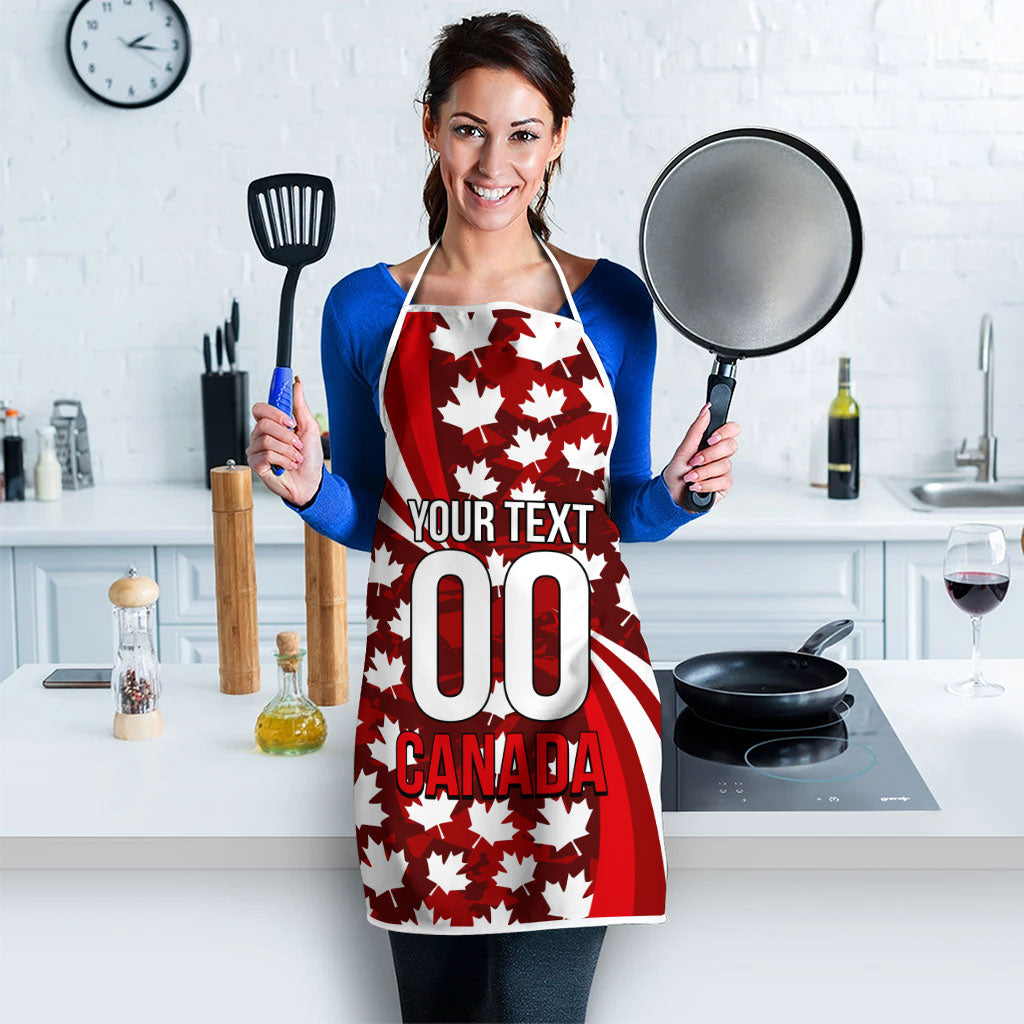 Personalized Canada Football Apron Maple Leaf Pattern - Moose Soccer Mascot