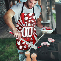 Personalized Canada Football Apron Maple Leaf Pattern - Moose Soccer Mascot