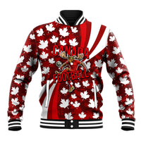 Personalized Canada Football Baseball Jacket Maple Leaf Pattern - Moose Soccer Mascot