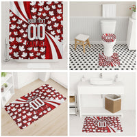 Personalized Canada Football Bathroom Set Maple Leaf Pattern - Moose Soccer Mascot