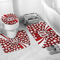 Personalized Canada Football Bathroom Set Maple Leaf Pattern - Moose Soccer Mascot