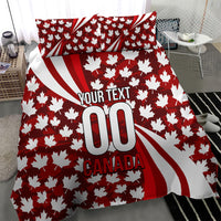 Personalized Canada Football Bedding Set Maple Leaf Pattern - Moose Soccer Mascot