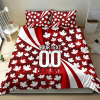 Personalized Canada Football Bedding Set Maple Leaf Pattern - Moose Soccer Mascot