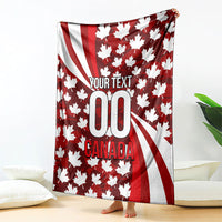 Personalized Canada Football Blanket Maple Leaf Pattern - Moose Soccer Mascot