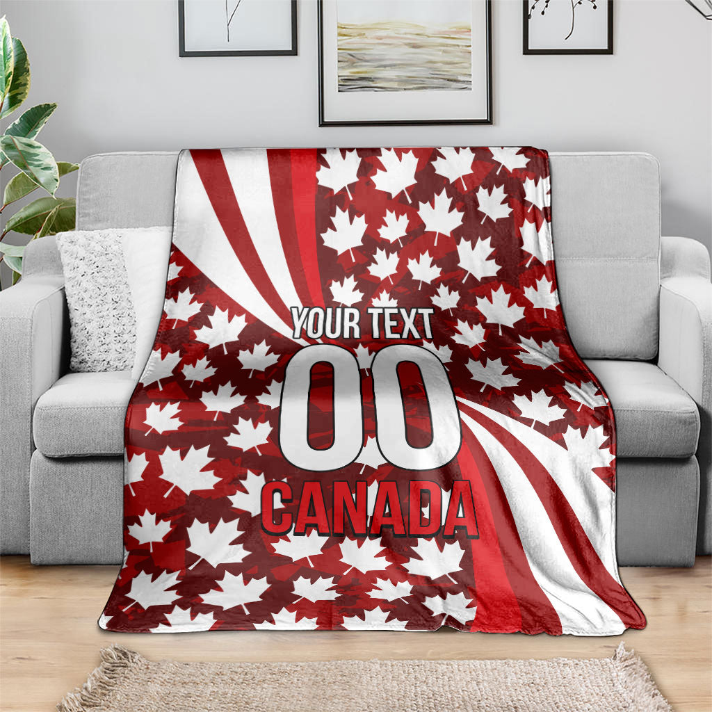 Personalized Canada Football Blanket Maple Leaf Pattern - Moose Soccer Mascot
