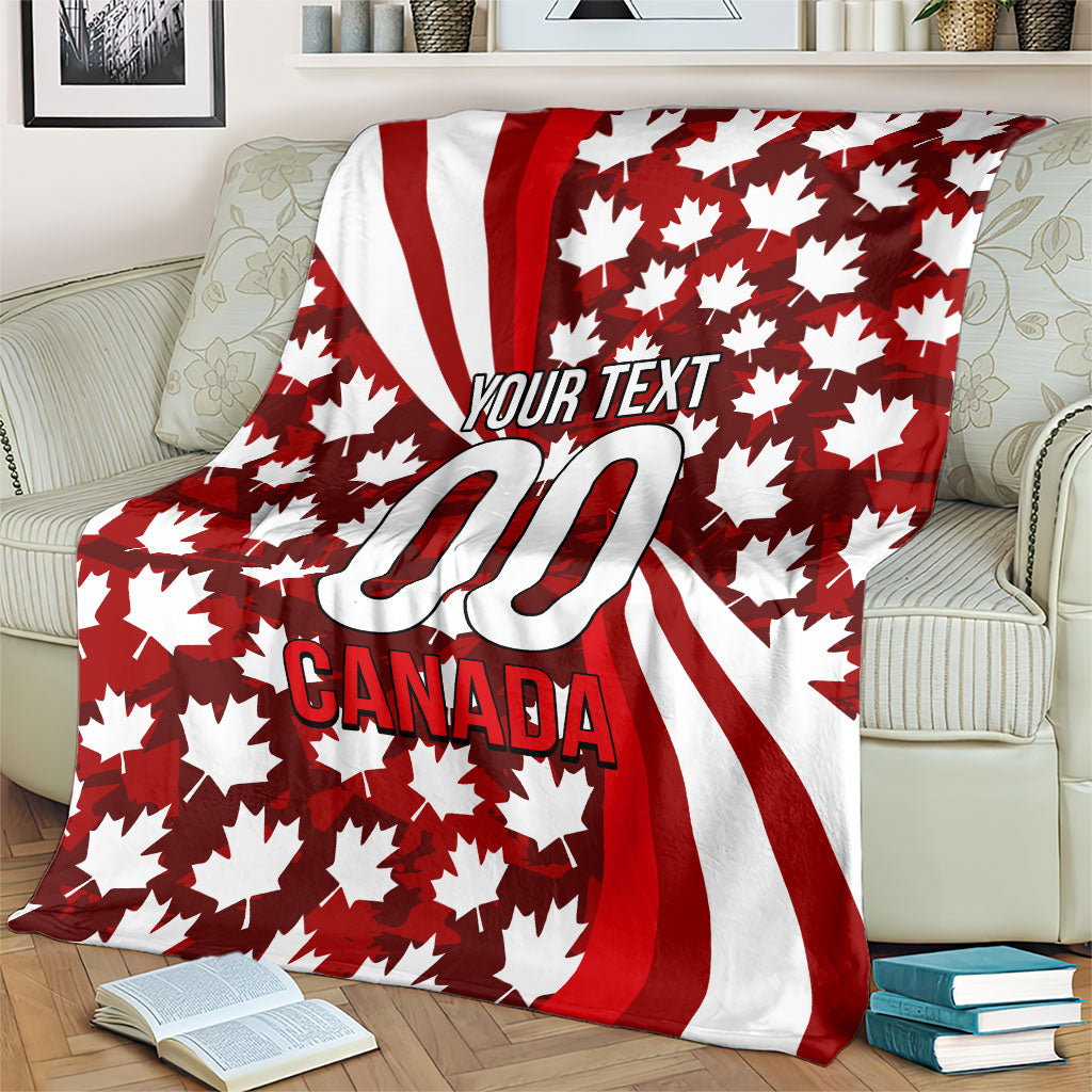 Personalized Canada Football Blanket Maple Leaf Pattern - Moose Soccer Mascot