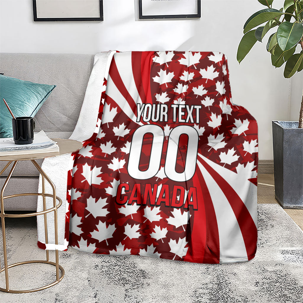 Personalized Canada Football Blanket Maple Leaf Pattern - Moose Soccer Mascot