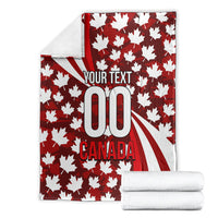 Personalized Canada Football Blanket Maple Leaf Pattern - Moose Soccer Mascot