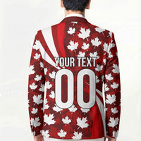Personalized Canada Football Blazer Maple Leaf Pattern - Moose Soccer Mascot