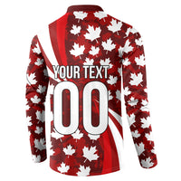 Personalized Canada Football Button Sweatshirt Maple Leaf Pattern - Moose Soccer Mascot