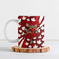 Personalized Canada Football Ceramic Mug Maple Leaf Pattern - Moose Soccer Mascot