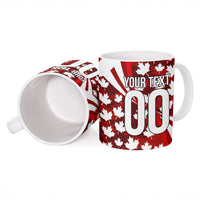 Personalized Canada Football Ceramic Mug Maple Leaf Pattern - Moose Soccer Mascot