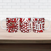 Personalized Canada Football Ceramic Mug Maple Leaf Pattern - Moose Soccer Mascot