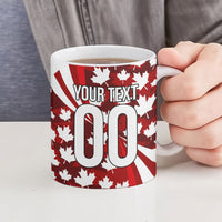 Personalized Canada Football Ceramic Mug Maple Leaf Pattern - Moose Soccer Mascot