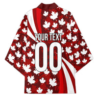 Personalized Canada Football Kimono Maple Leaf Pattern - Moose Soccer Mascot