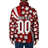 Personalized Canada Football Padded Jacket Maple Leaf Pattern - Moose Soccer Mascot