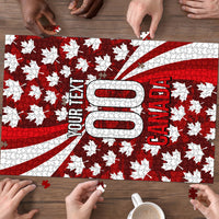 Personalized Canada Football Puzzle Maple Leaf Pattern - Moose Soccer Mascot