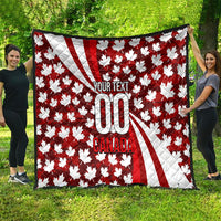Personalized Canada Football Quilt Maple Leaf Pattern - Moose Soccer Mascot