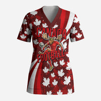 Personalized Canada Football Scrub Top Maple Leaf Pattern - Moose Soccer Mascot