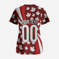 Personalized Canada Football Scrub Top Maple Leaf Pattern - Moose Soccer Mascot