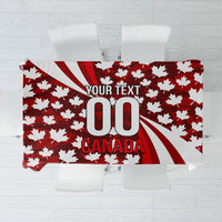 Personalized Canada Football Tablecloth Maple Leaf Pattern - Moose Soccer Mascot