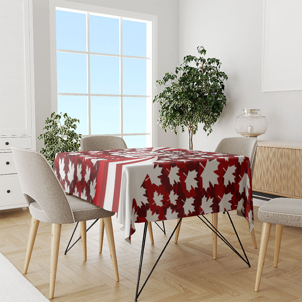 Personalized Canada Football Tablecloth Maple Leaf Pattern - Moose Soccer Mascot
