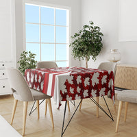 Personalized Canada Football Tablecloth Maple Leaf Pattern - Moose Soccer Mascot