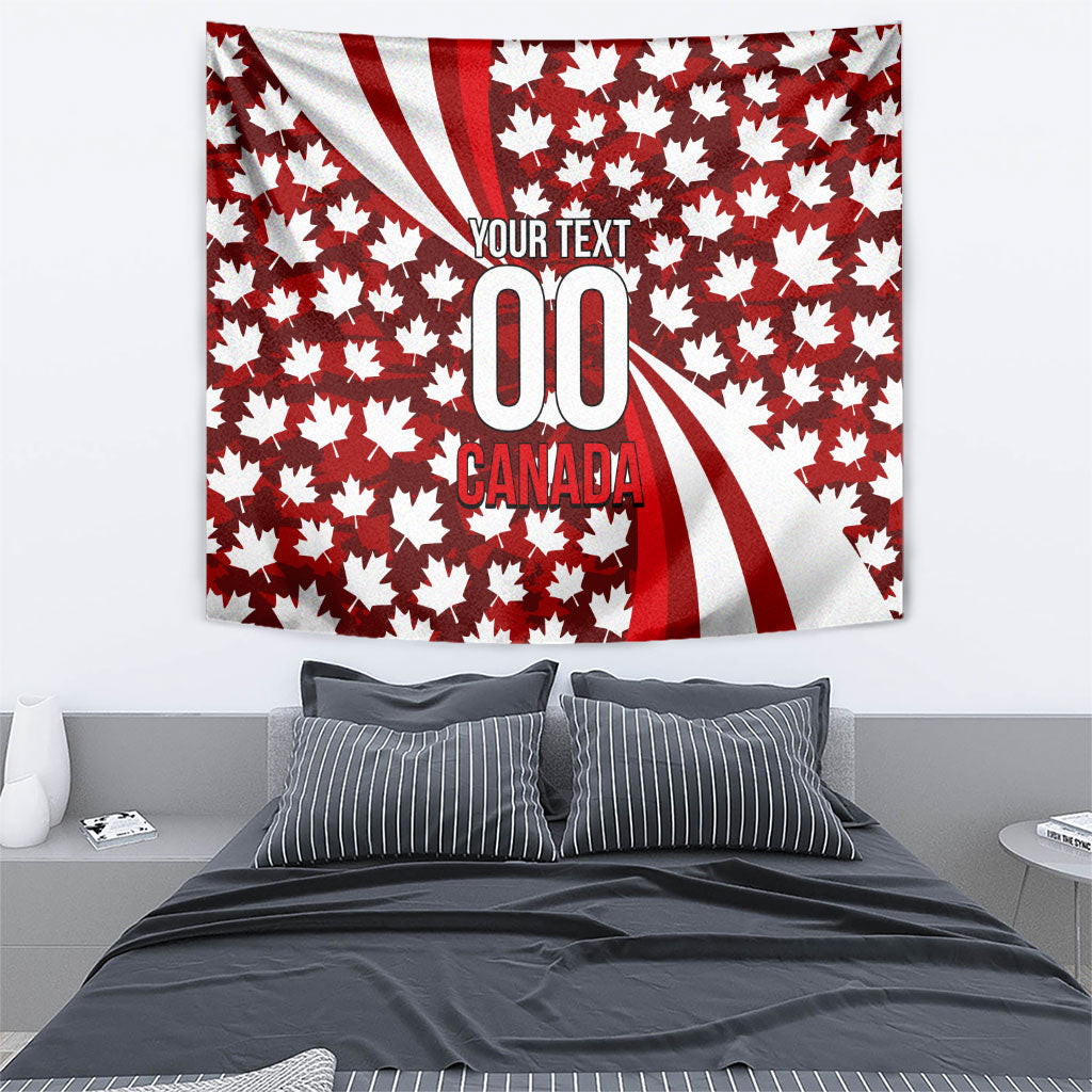 Personalized Canada Football Tapestry Maple Leaf Pattern - Moose Soccer Mascot