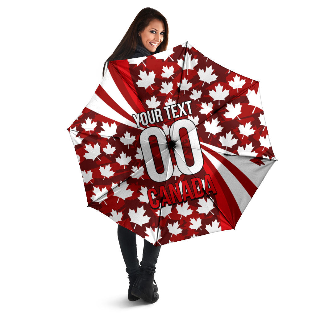 Personalized Canada Football Umbrella Maple Leaf Pattern - Moose Soccer Mascot