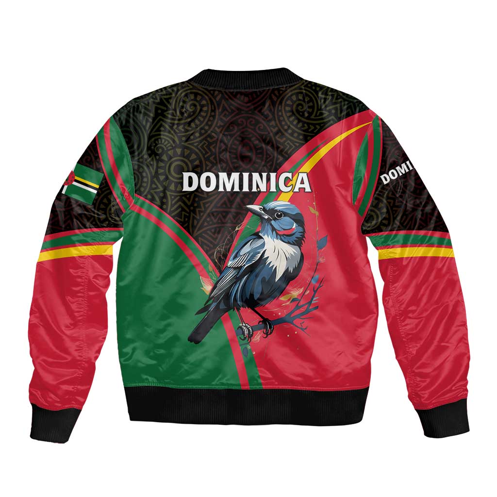 Dominica Bomber Jacket with Sisserou Parrot and Tribal Pattern Design - Wonder Print Shop