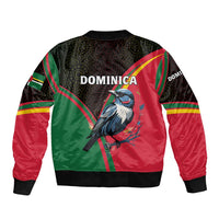 Dominica Bomber Jacket with Sisserou Parrot and Tribal Pattern Design - Wonder Print Shop