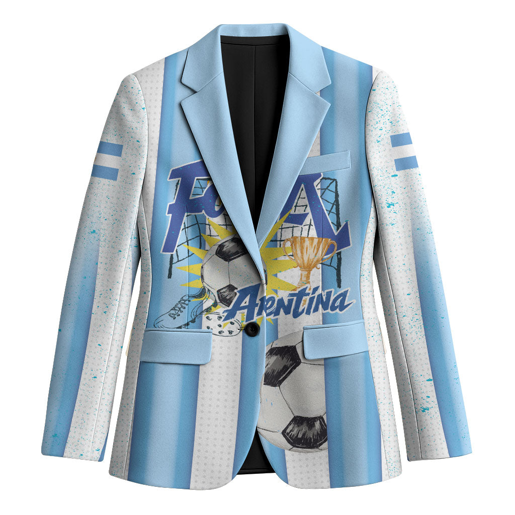 Personalized Argentina Football Fan Blazer Sun Of May - Albiceleste Stripes Argentina Flag