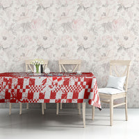 Personalized Croatia Football Wolf Mascot Tablecloth Checkerboard Soccer Pride - Splatter Textures