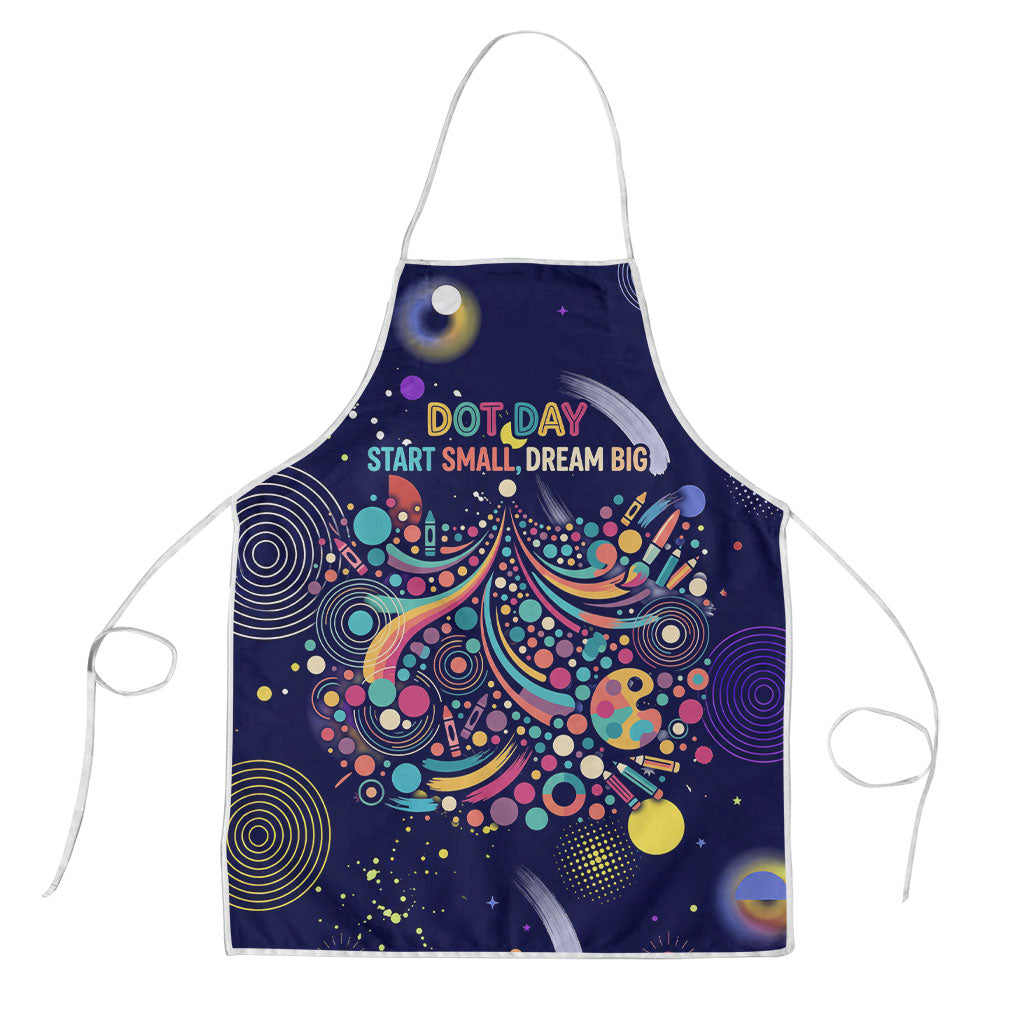 Dot Day Make Your Mark Apron Colorful Celestial Watercolor Circles And Swirling Polka Dots
