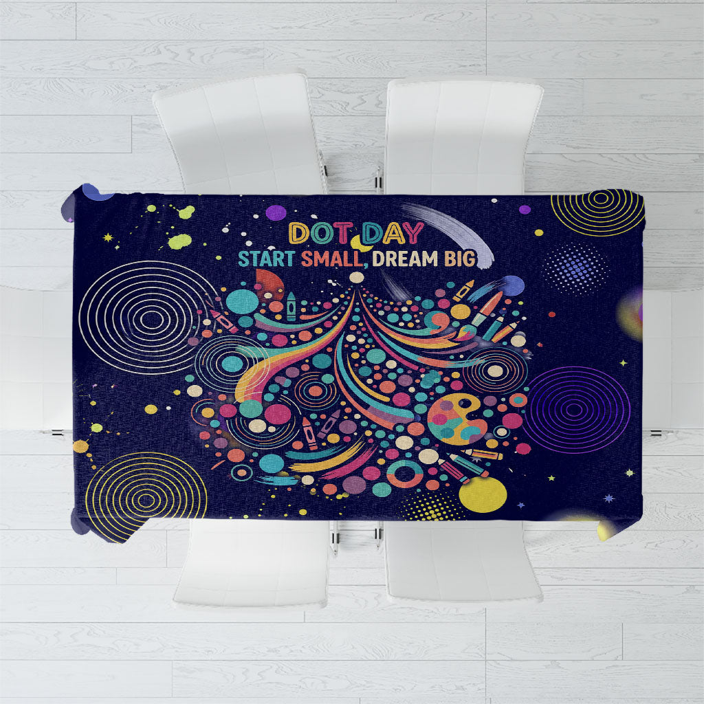 Dot Day Make Your Mark Tablecloth Colorful Celestial Watercolor Circles And Swirling Polka Dots